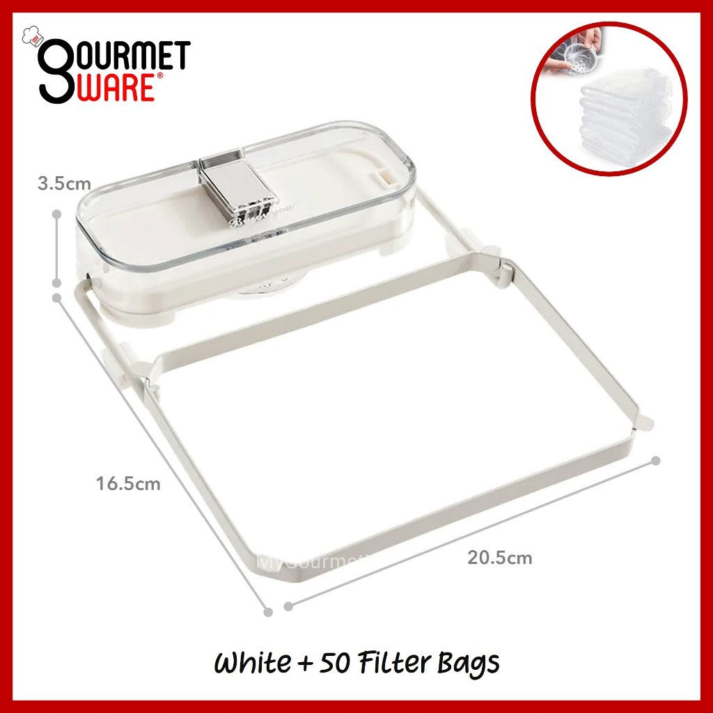 [SG Stock] Kitchen Sink Filter Drainage Rack with Disposable Filter Net Basket. Suction Type Anti Clog Sink Strainer