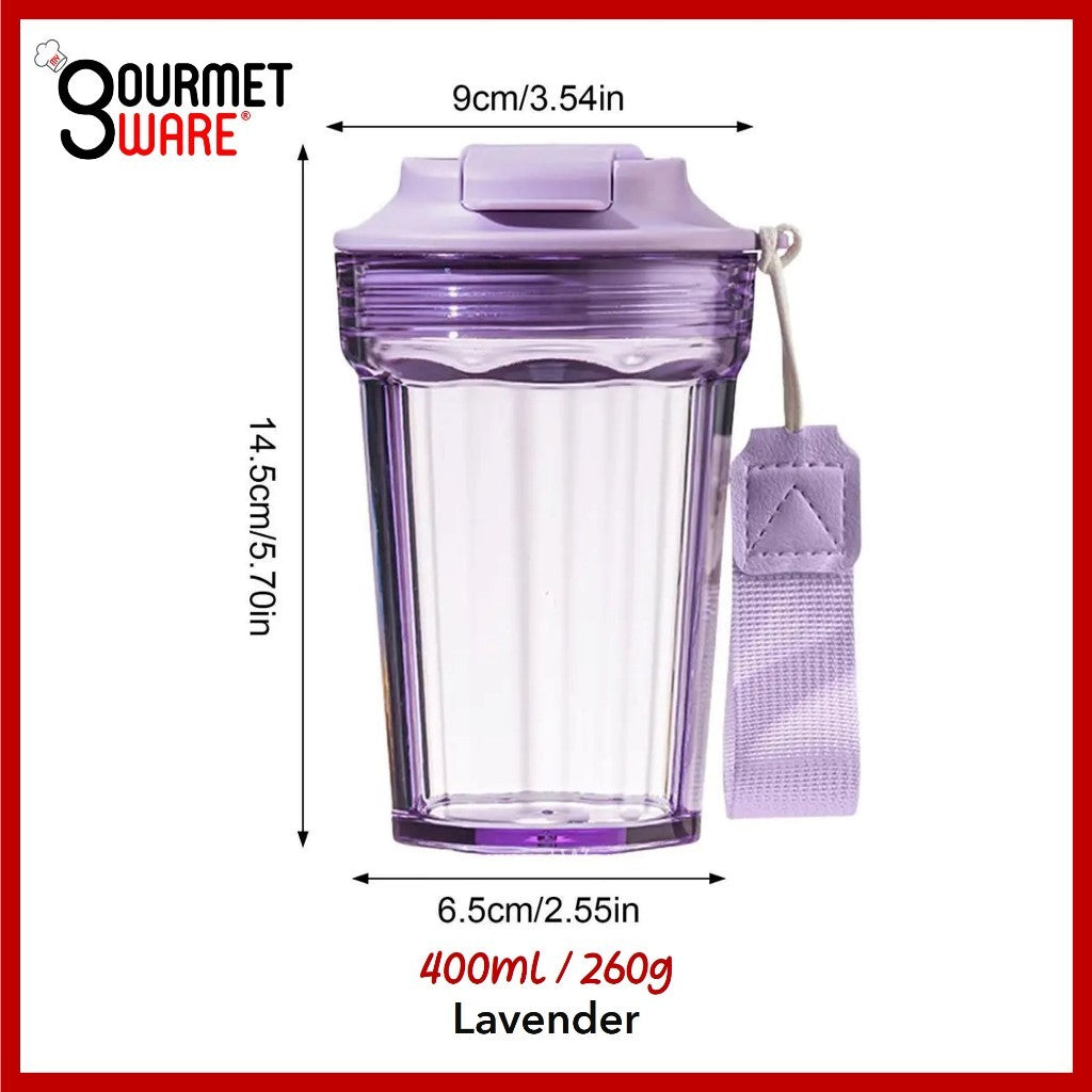 [SG Stock] 400ml 2 way Drinking Cup | Leak Proof Mug | Tritan Water Bottle Tumbler with sipping straw