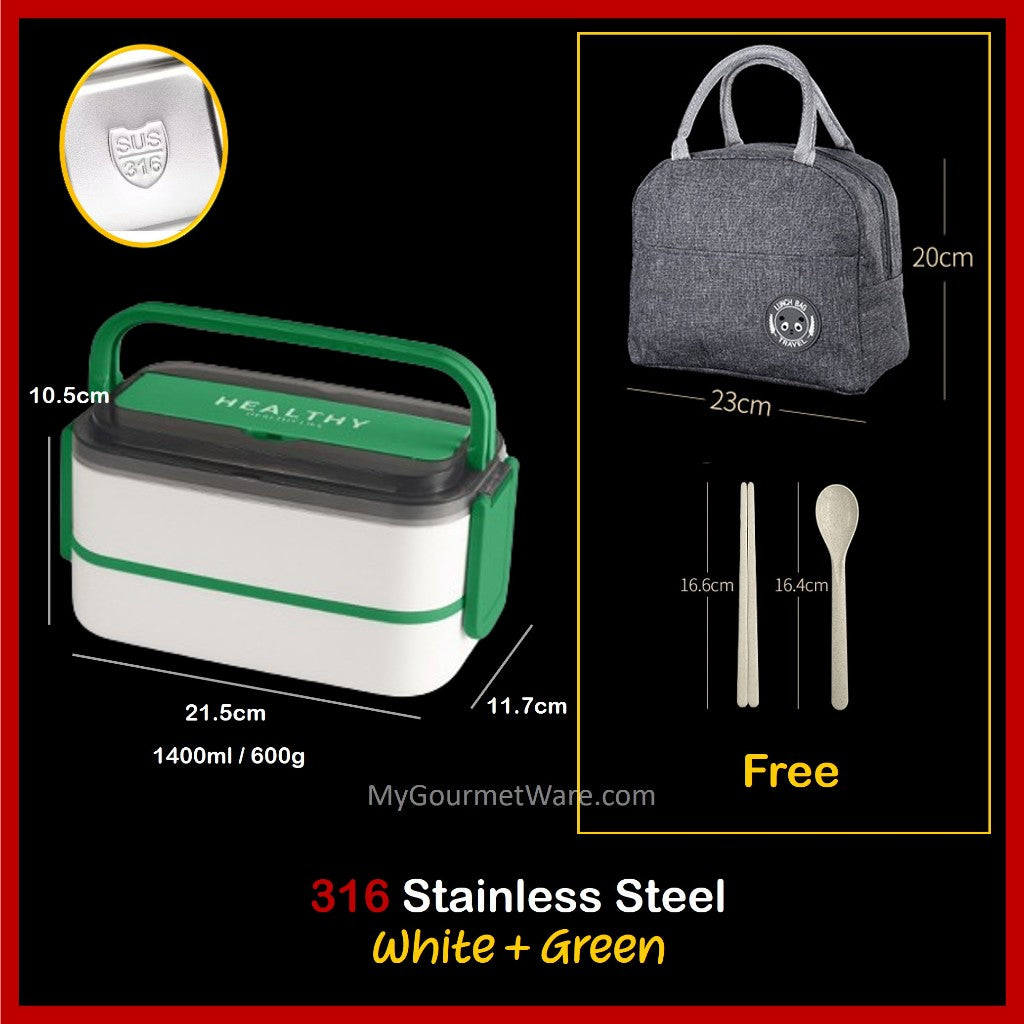 [SG Stock] Stainless Steel Lunch Box & FREE Thermal Bag