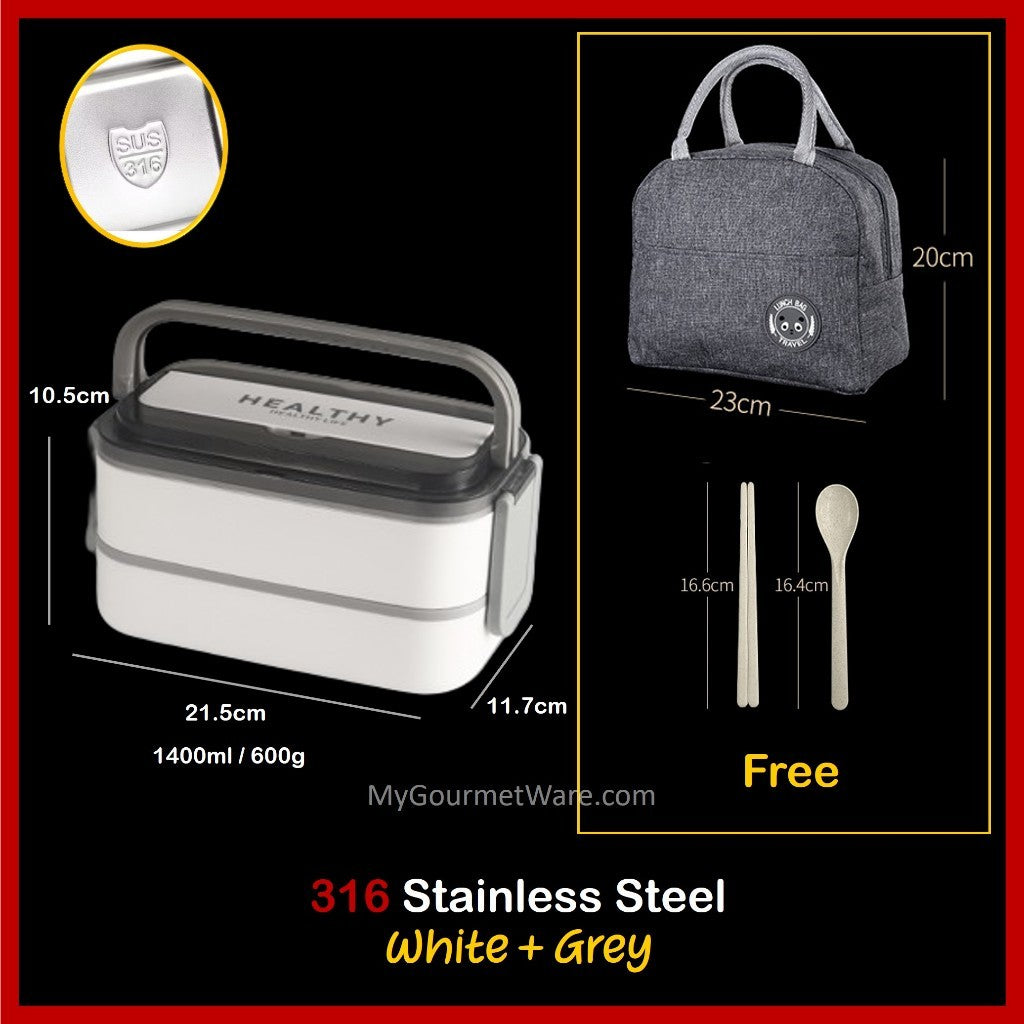 [SG Stock] Stainless Steel Lunch Box & FREE Thermal Bag