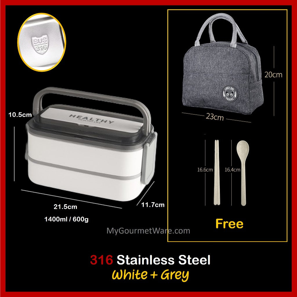 [SG Stock] Stainless Steel Lunch Box & FREE Thermal Bag