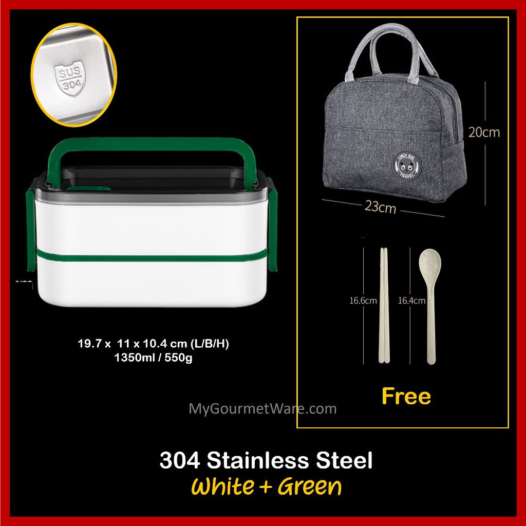 [SG Stock] Stainless Steel Lunch Box & FREE Thermal Bag