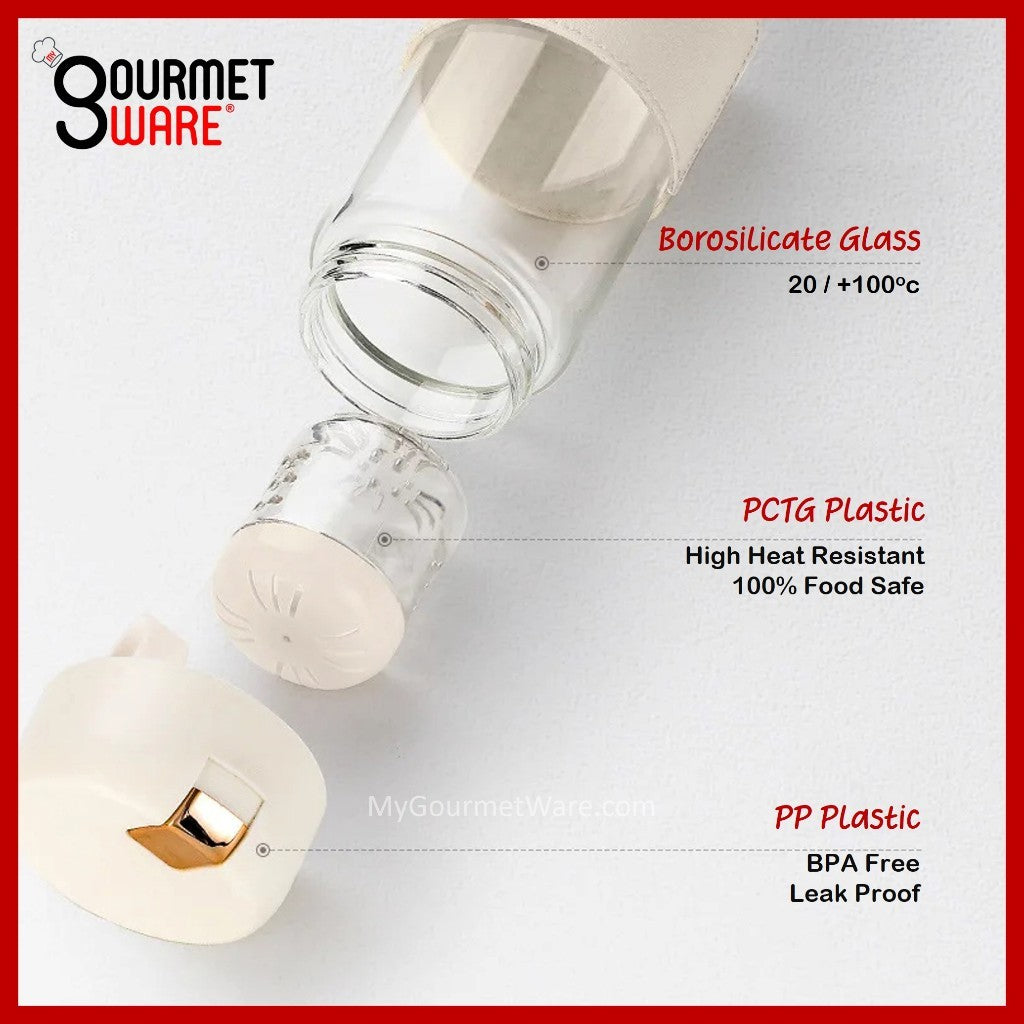 [SG STOCK] 450ml Magnetic Tea Capsule Tea Infuser Bottle Cold Brew Coffee Strainer Fruit Tea Glass Bottle  泡茶瓶