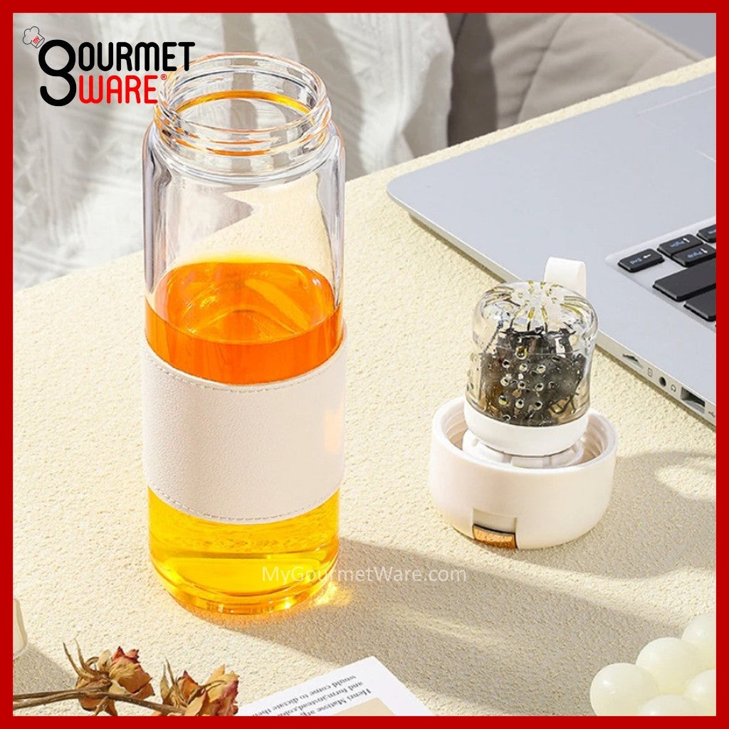 [SG STOCK] 450ml Magnetic Tea Capsule Tea Infuser Bottle Cold Brew Coffee Strainer Fruit Tea Glass Bottle  泡茶瓶