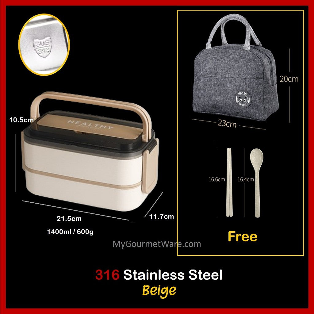 [SG Stock] Stainless Steel Lunch Box & FREE Thermal Bag