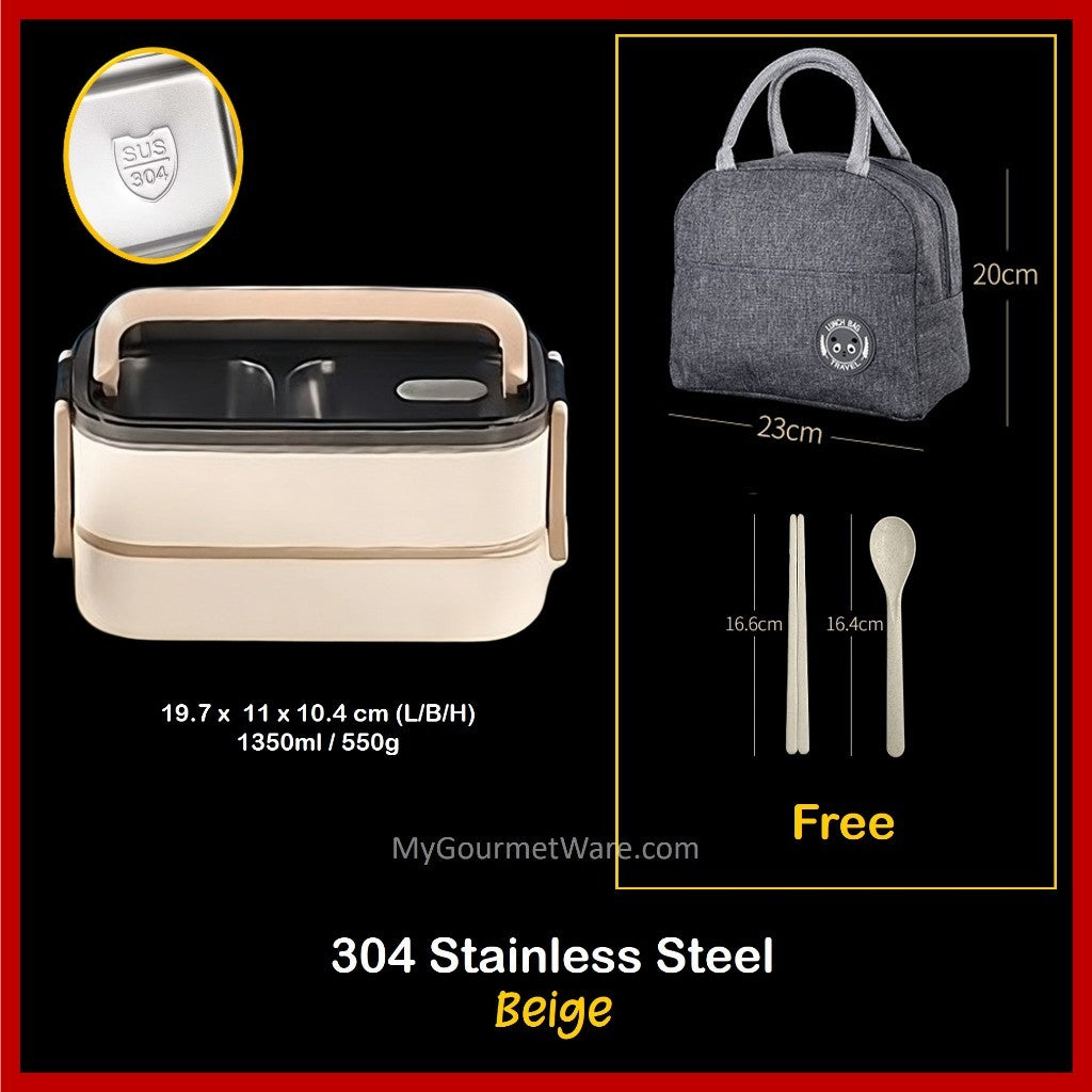 [SG Stock] Stainless Steel Lunch Box & FREE Thermal Bag