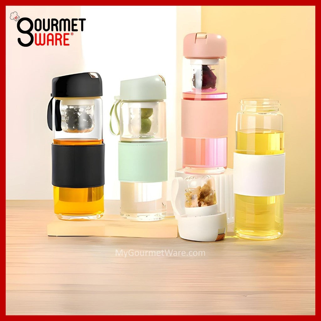 [SG STOCK] 450ml Magnetic Tea Capsule Tea Infuser Bottle Cold Brew Coffee Strainer Fruit Tea Glass Bottle  泡茶瓶