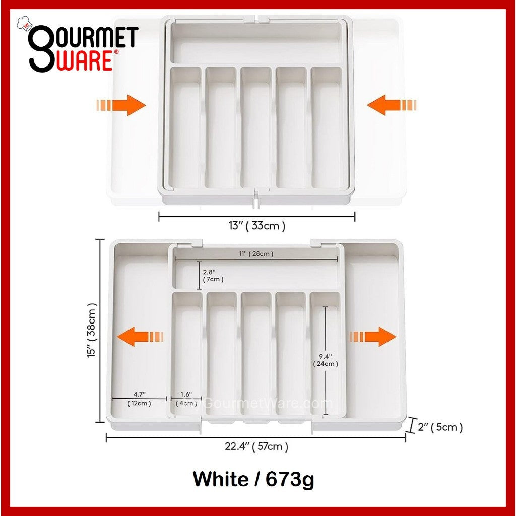 [SG Stock] Expandable Kitchen Drawer Organiser Tray | Cutlery Holder Utensils Organizer | Fork Spoon Knives Storage