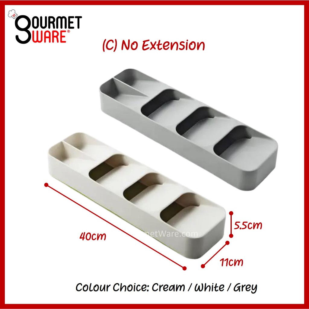 [SG Stock] Expandable Kitchen Drawer Organiser Tray | Cutlery Holder Utensils Organizer | Fork Spoon Knives Storage