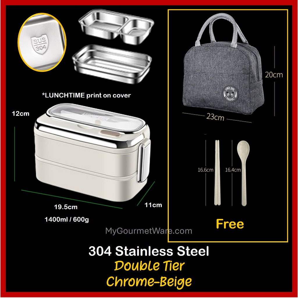 [SG Stock] Stainless Steel Lunch Box & FREE Thermal Bag