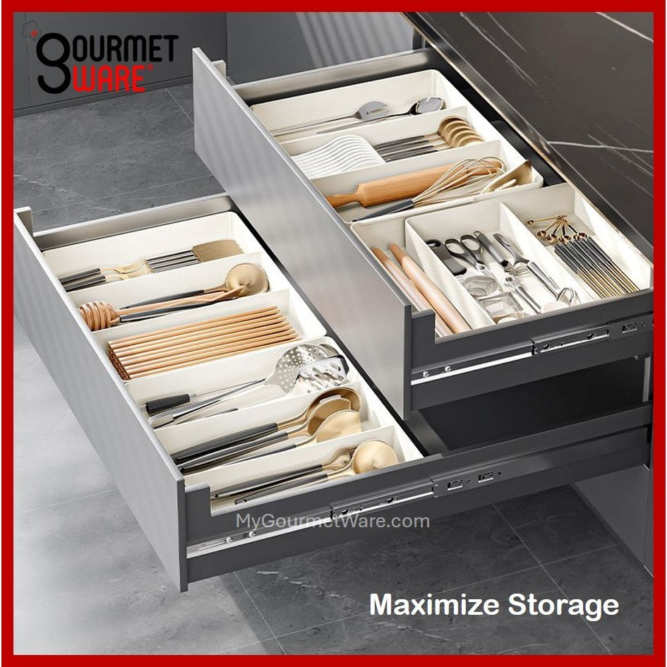 [SG Stock] Extendable Organizer | Cutlery Drawer Utensil Organizer | Adjustable Tray for Kitchen Pantry Study and Makeup