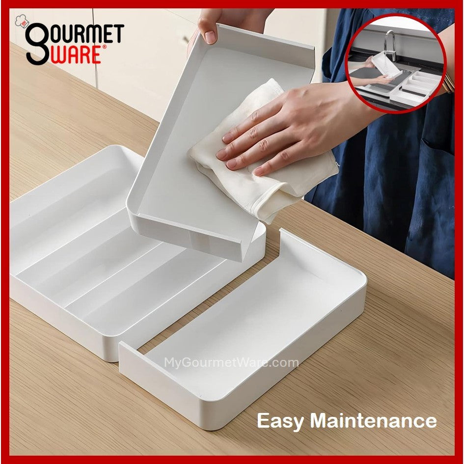 [SG Stock] Extendable Organizer | Cutlery Drawer Utensil Organizer | Adjustable Tray for Kitchen Pantry Study and Makeup