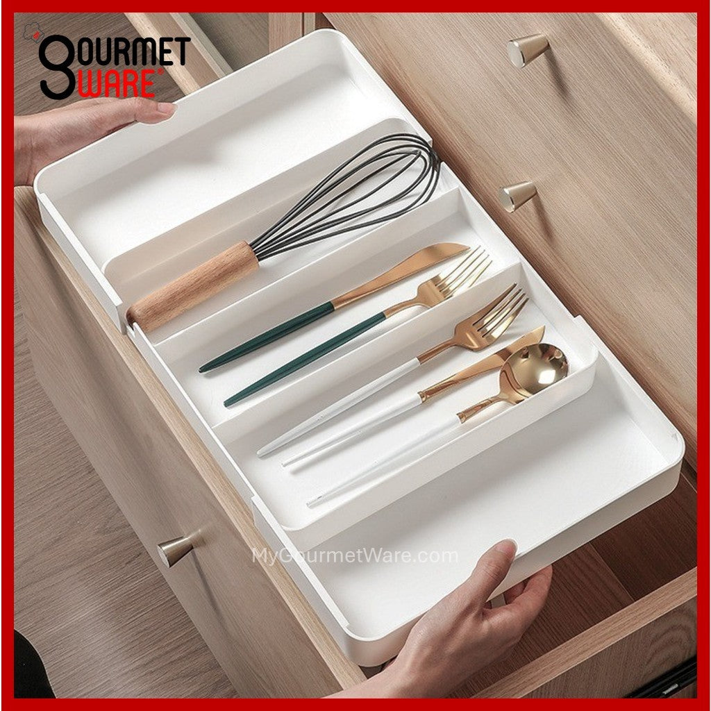 [SG Stock] Extendable Organizer | Cutlery Drawer Utensil Organizer | Adjustable Tray for Kitchen Pantry Study and Makeup