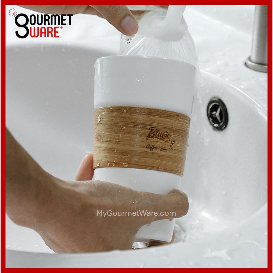 [SG Stock] 100% Ceramic Mug | 400ml Travel Coffee Mug with Lid | Splash Proof, Anti-scald, Microwave Dishwasher Safe