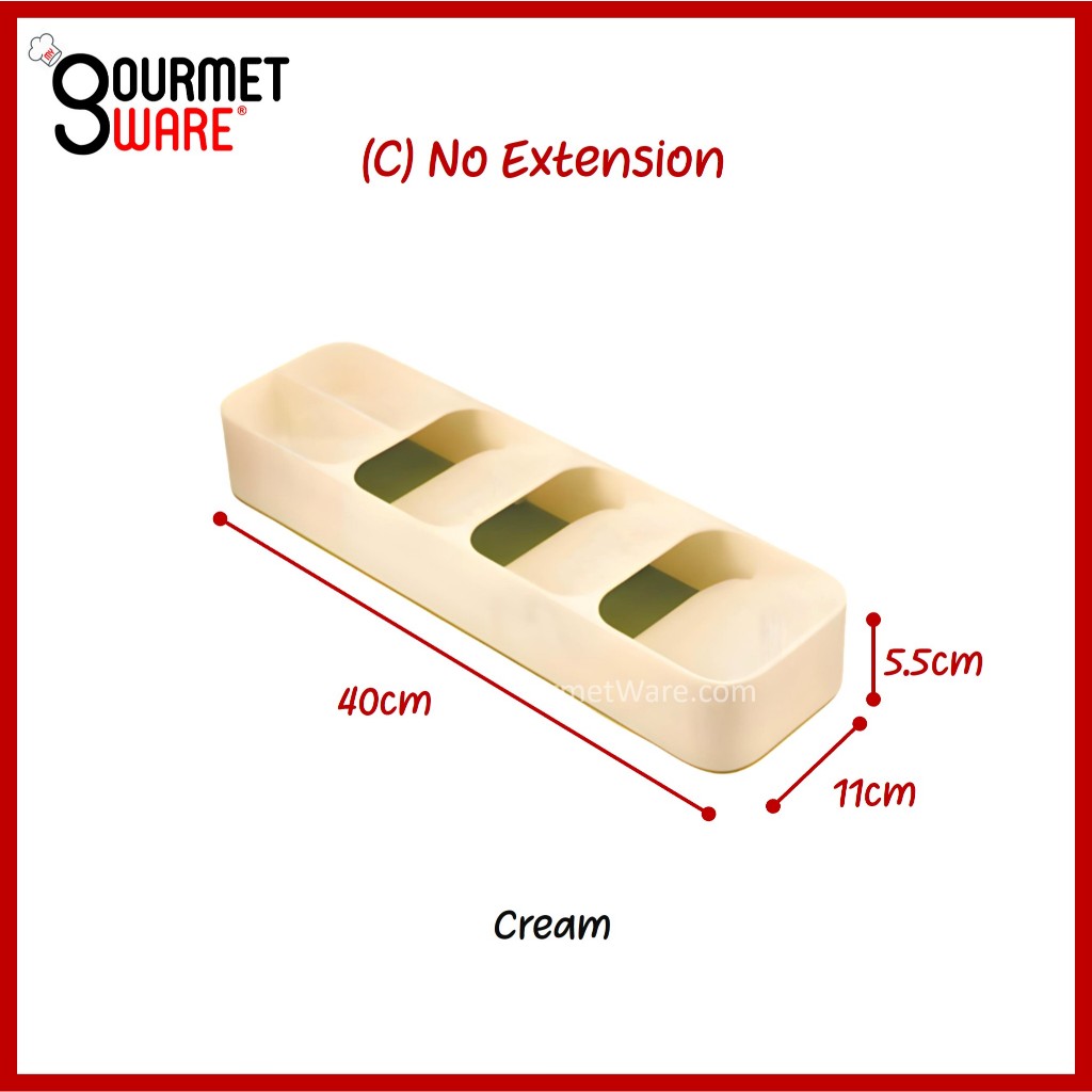 [SG Stock] Expandable Kitchen Drawer Organiser Tray | Cutlery Holder Utensils Organizer | Fork Spoon Knives Storage